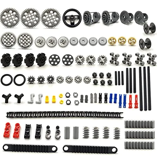 116 pcs Technical Gears Axle Pin Connectors - Wheels Connectors Rack Gear Car Building Brick Accessories Pieces Sets Compatible with Mindstorms Building Bricks Block Technical Toys (116 TECHNIC PARTS)