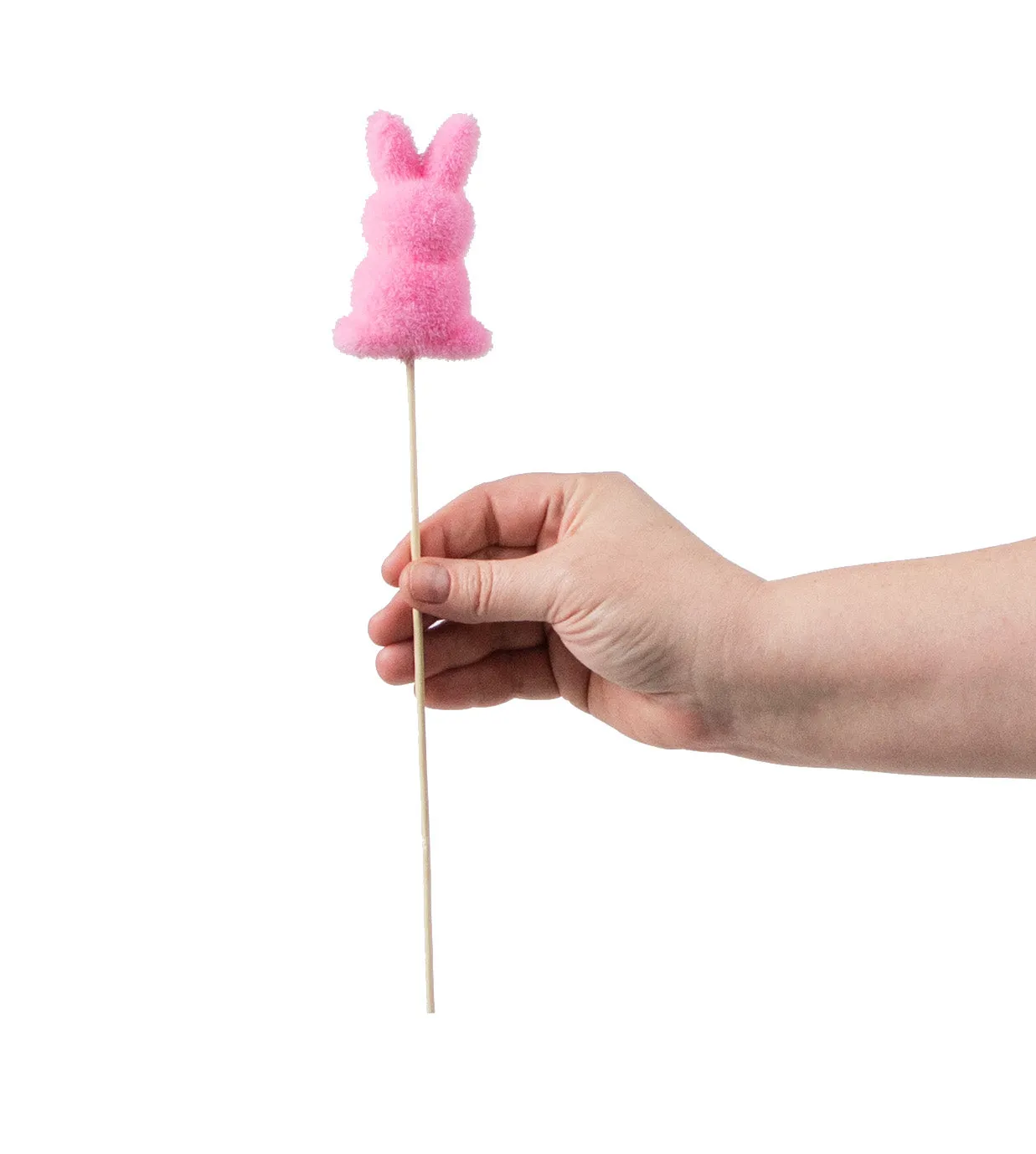 12" Flocked Standing Rabbit Pick: Pink