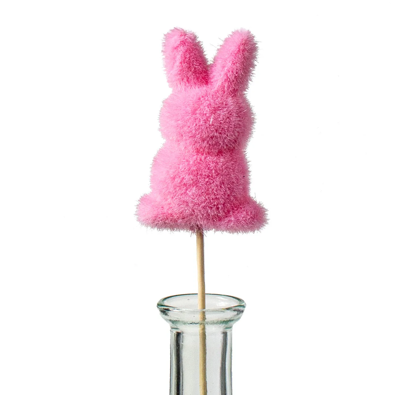 12" Flocked Standing Rabbit Pick: Pink