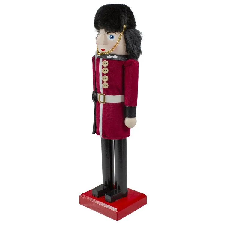 14" Red and Black Royal Guard Christmas Nutcracker Soldier with Rifle
