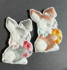 1950s Fluffy Easter Bunny 9cm / 3.5" Swiss Made Applique Old Warehouse Find