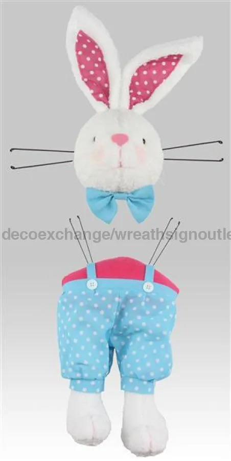2 Piece 29"H Boy Bunny Decor Kit White/Turquoise/Pink HE7188