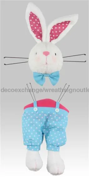 2 Piece 29"H Boy Bunny Decor Kit White/Turquoise/Pink HE7188