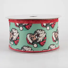 2.5" Deluxe Vintage Santa Ribbon: Mint (10 Yards)