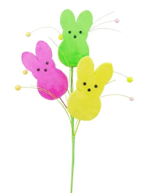 27" Sugar Bunny Spray: Pink/Yllw/Grn