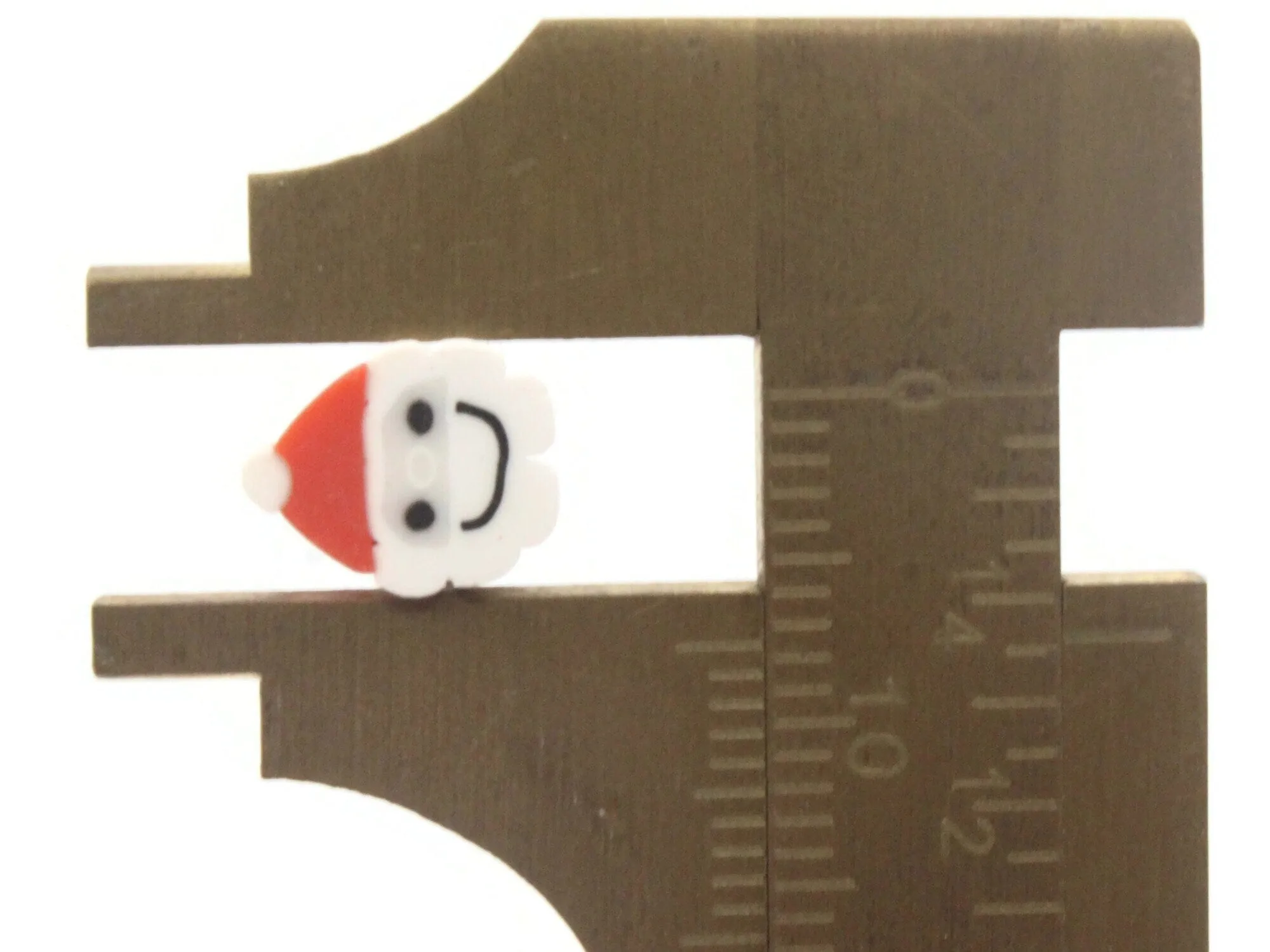 30 Santa Claus Polymer Clay Red and White Christmas Beads