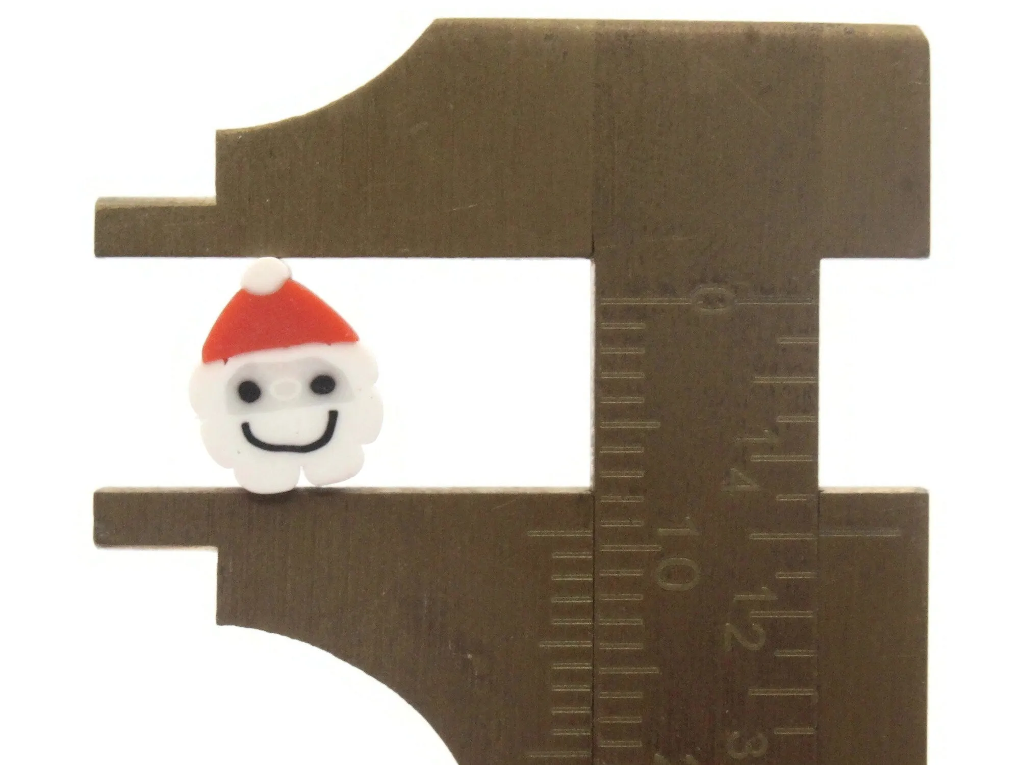 30 Santa Claus Polymer Clay Red and White Christmas Beads