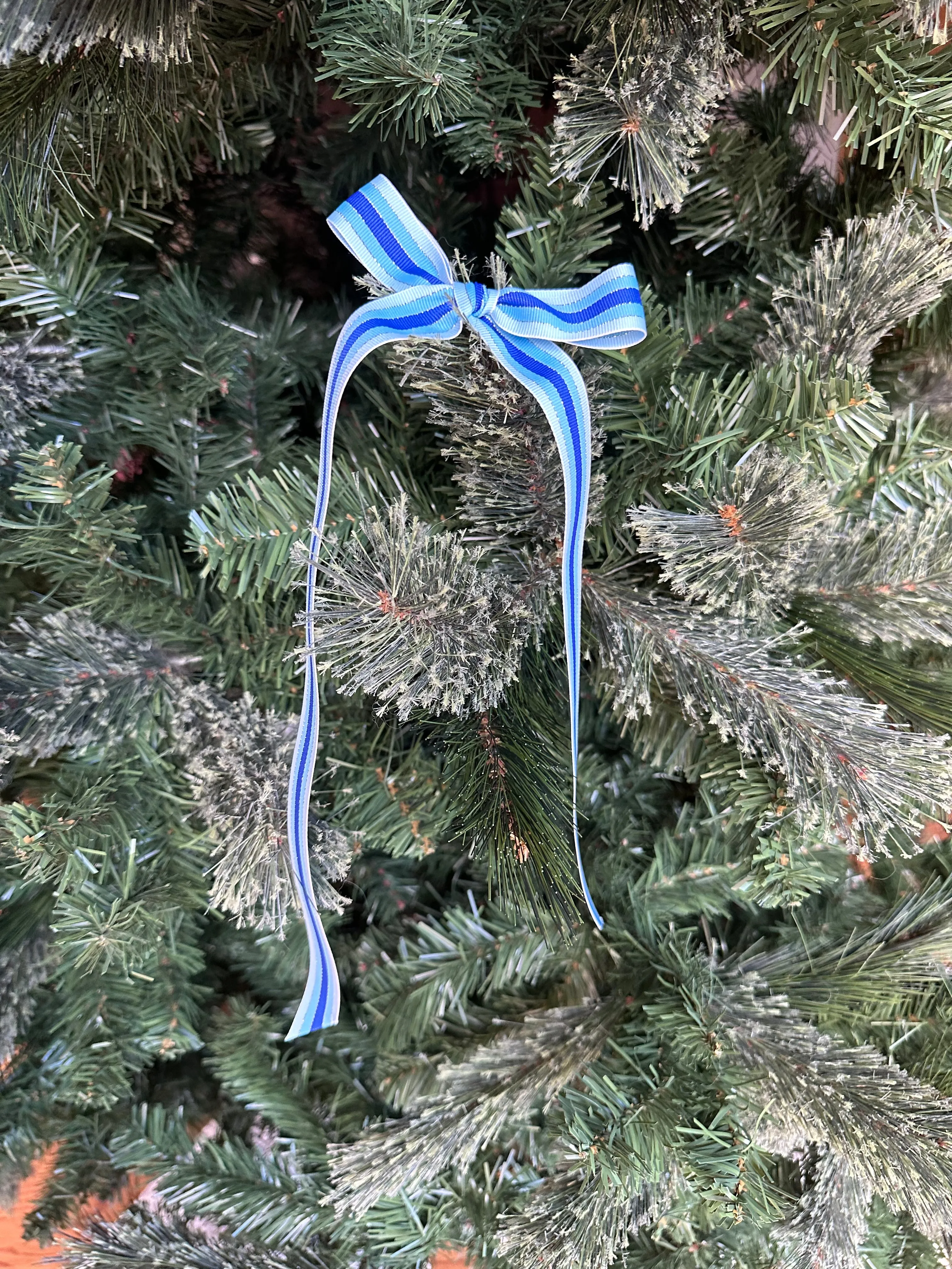 90’s Vintage Blue stripes long tail bow set