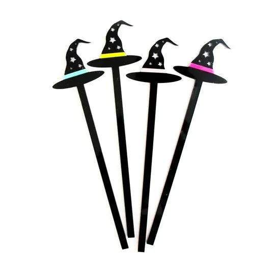 Acrylic Witch Hat Drink Stirrers