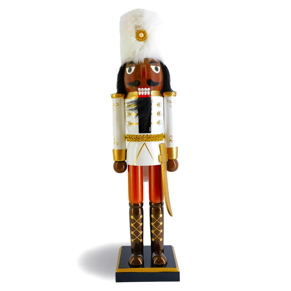 African American African American Soldier Nutcracker in Cream Red and Black Boots 15 inch