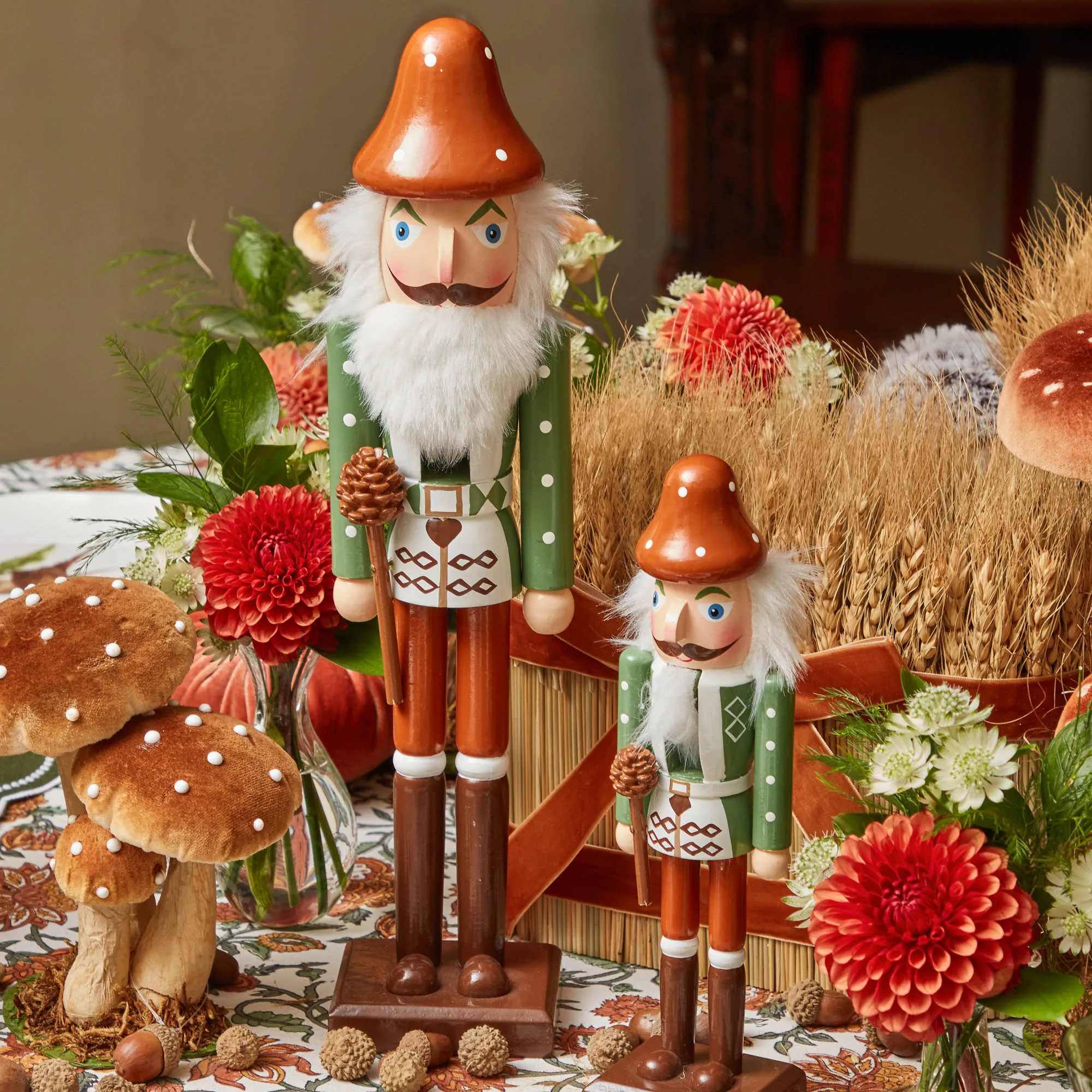 Autumnal Gnome Nutcracker (Pair) - 38cm