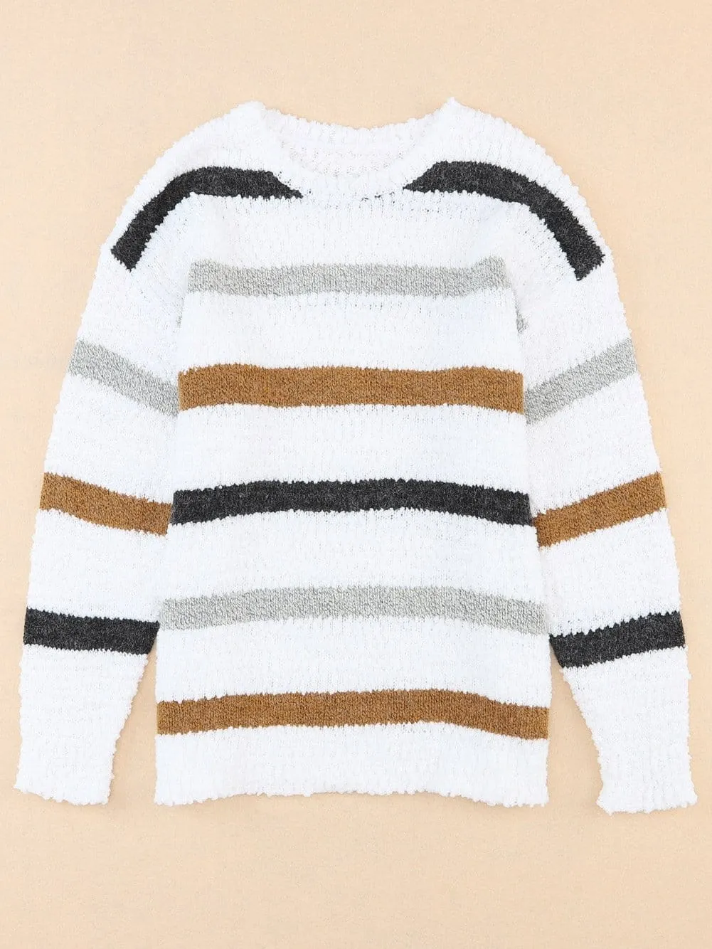 Autumnal Stripe Fluffy Knit