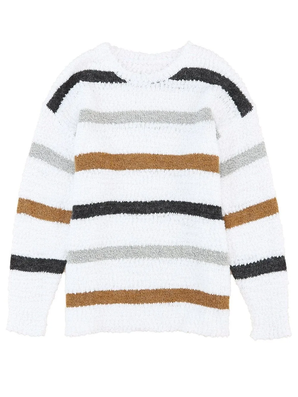 Autumnal Stripe Fluffy Knit