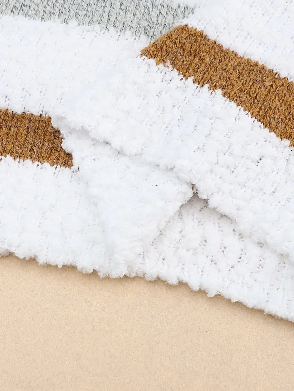 Autumnal Stripe Fluffy Knit