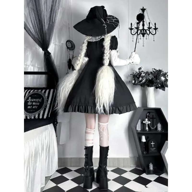 Black Spider Web Halloween Witch Hat