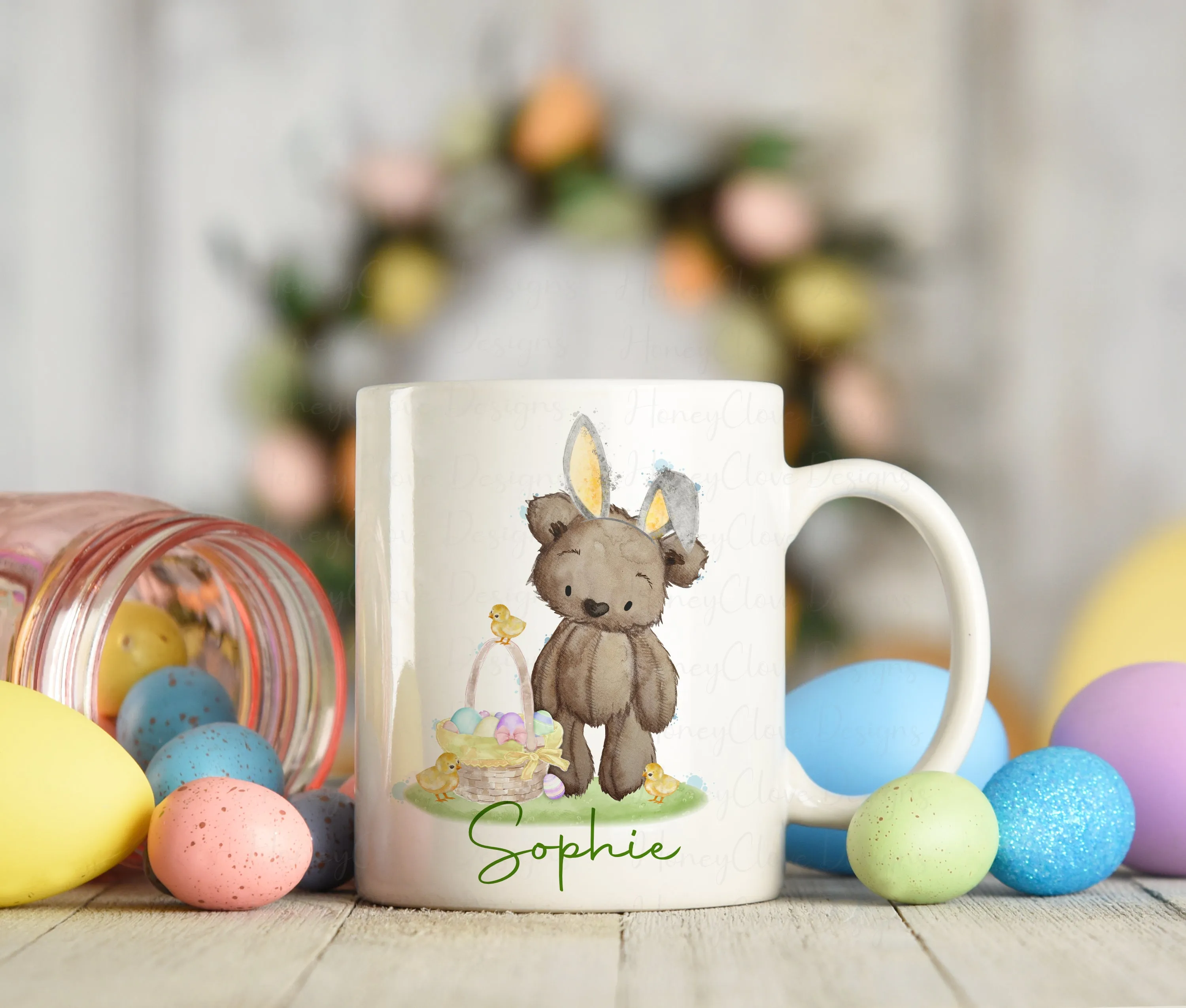 Brown Bear Bunny -Easter Cushion