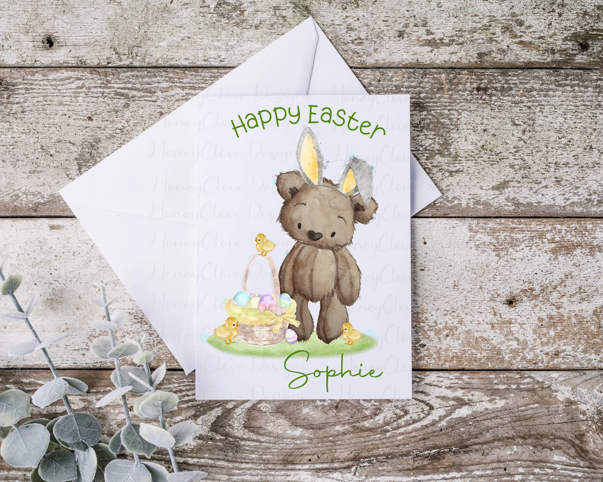 Brown Bear Bunny -Easter Cushion