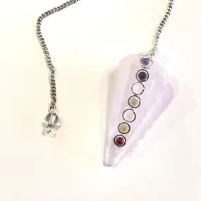 Chakra Rose Quartz Point Pendulum