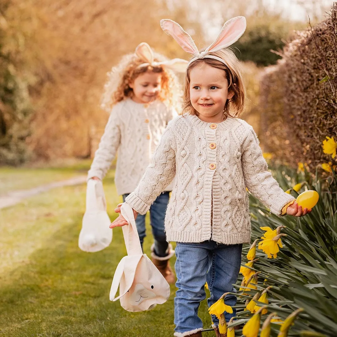 Children's White Bunny Ears Headband