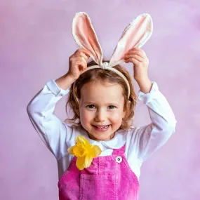 Children's White Bunny Ears Headband