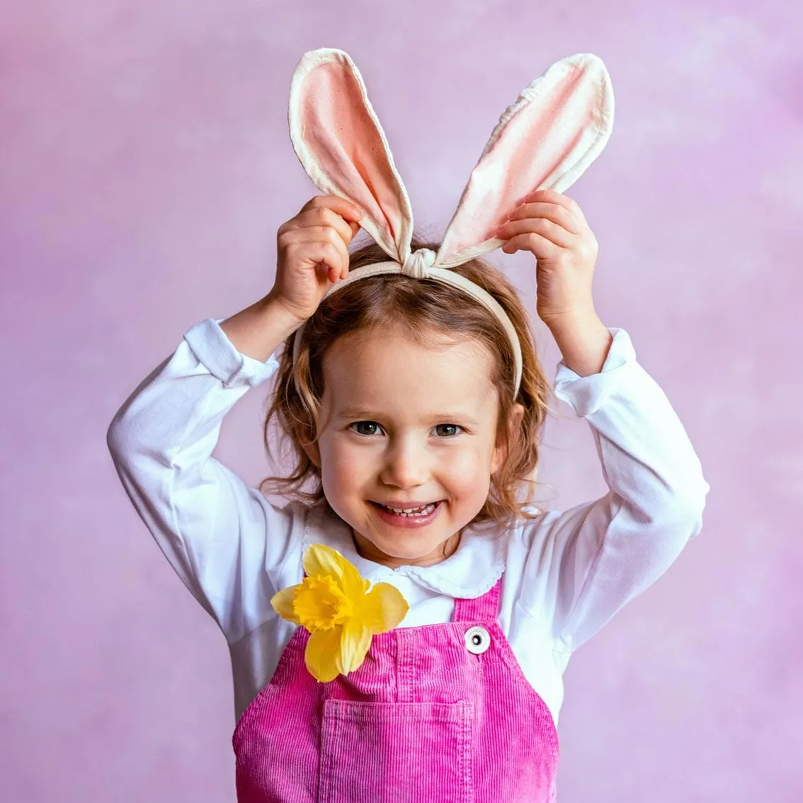 Children's White Bunny Ears Headband