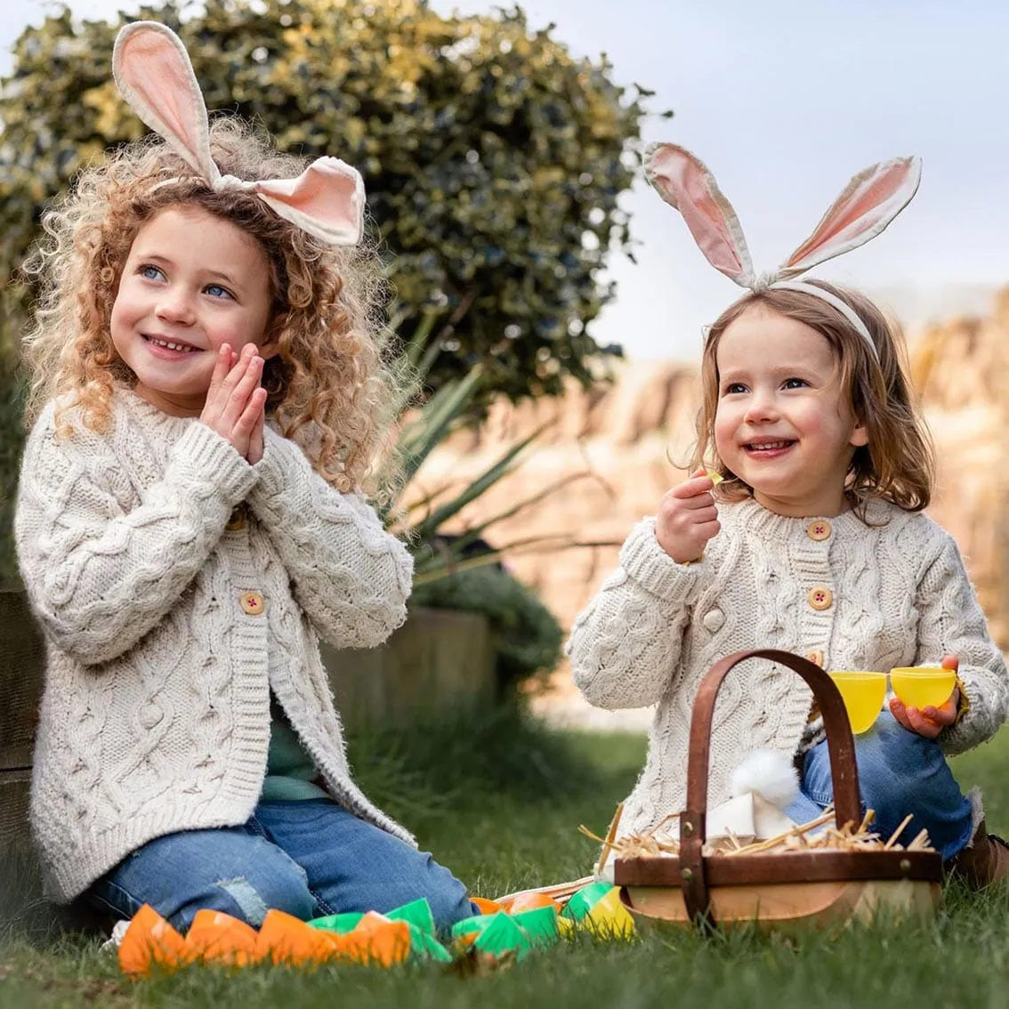 Children's White Bunny Ears Headband