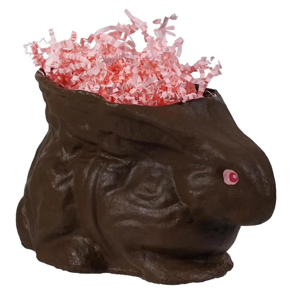 Chocolate Basket Bunny With Pink Paper