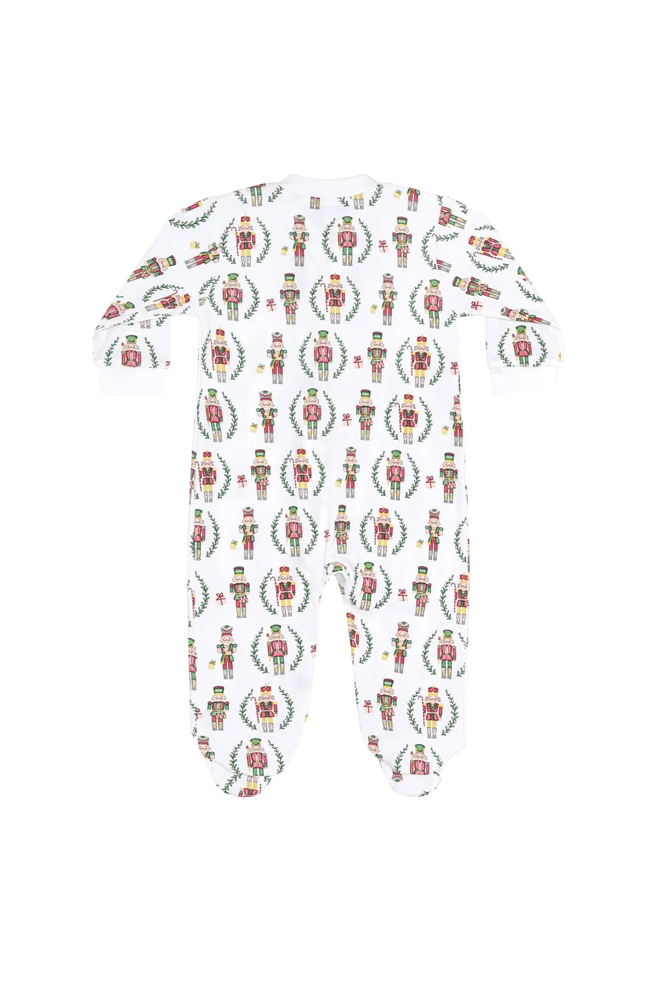 Christmas Nutcrackers Pima Cotton Baby Girl Zipper Footie