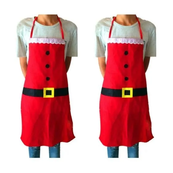 Christmas Santa Claus Apron - Grilling Chef Apron for Adult and Kids