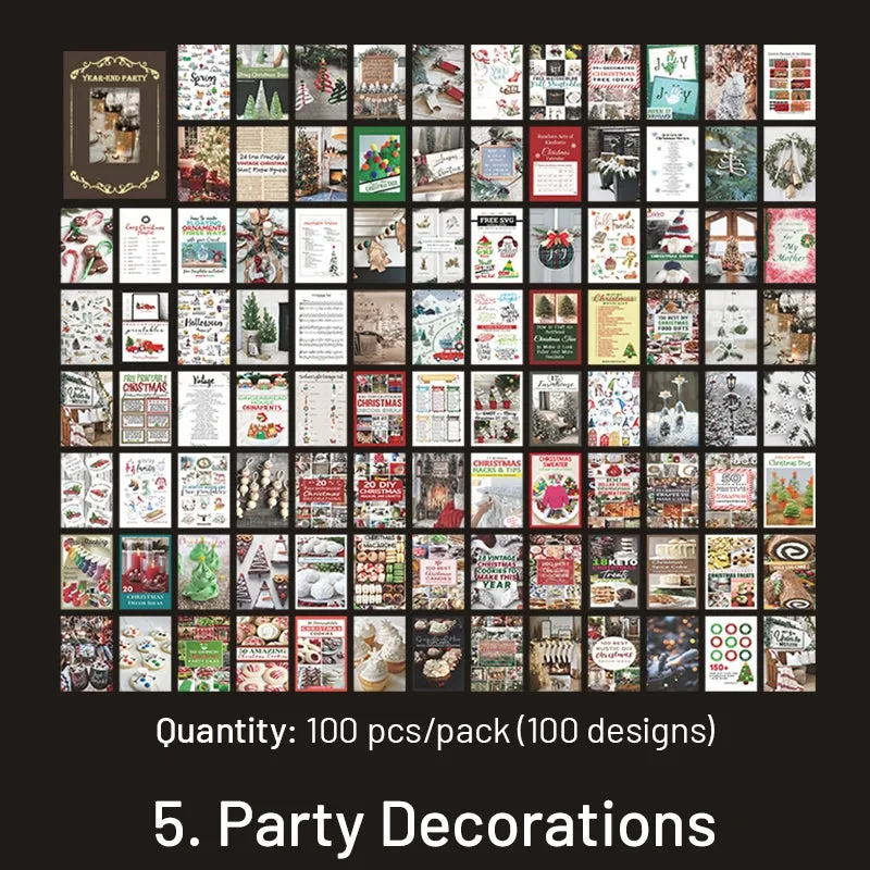 Christmas Scrapbook Paper Book - Poster, Music, Stamp, Santa Claus, Story