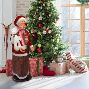 classic 58-in. African American Dancing Santa Decoration, Red  Motion-Activated Animatronic Mrs Claus