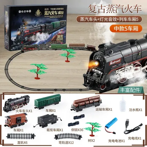 Classic Electric Steam Train Set - Vintage Toy Train Model для Kids & Collectors