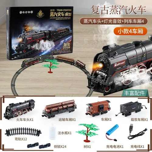 Classic Electric Steam Train Set - Vintage Toy Train Model для Kids & Collectors