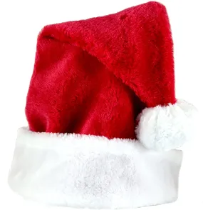 Classic  Red Plush Santa Hat with White Cuff