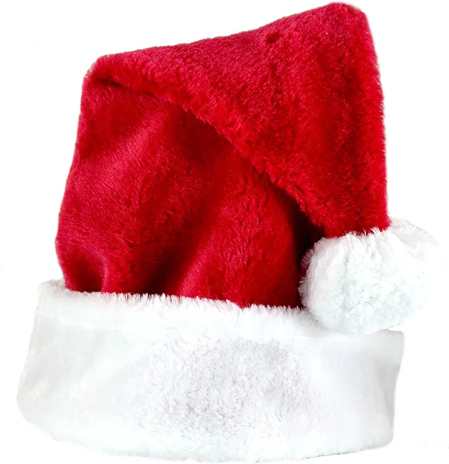 Classic  Red Plush Santa Hat with White Cuff