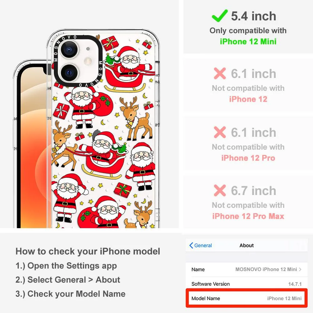 Cute Santa Claus Deer Phone Case - iPhone 12 Mini Case