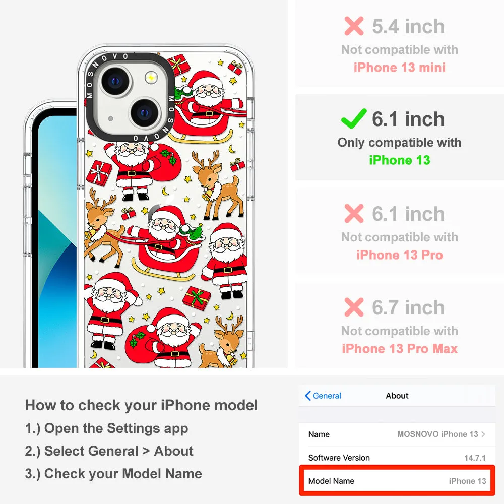 Cute Santa Claus Deer Phone Case - iPhone 13 Case