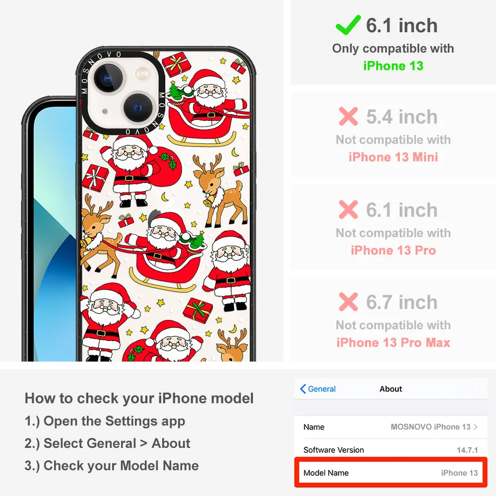Cute Santa Claus Deer Phone Case - iPhone 13 Case