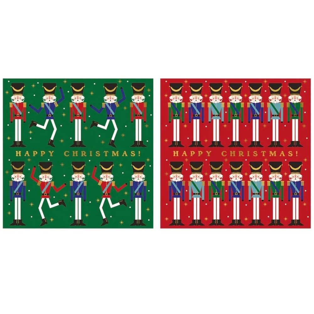 Dancing Nutcrackers "Merry Christmas" Greeting Card Wallet