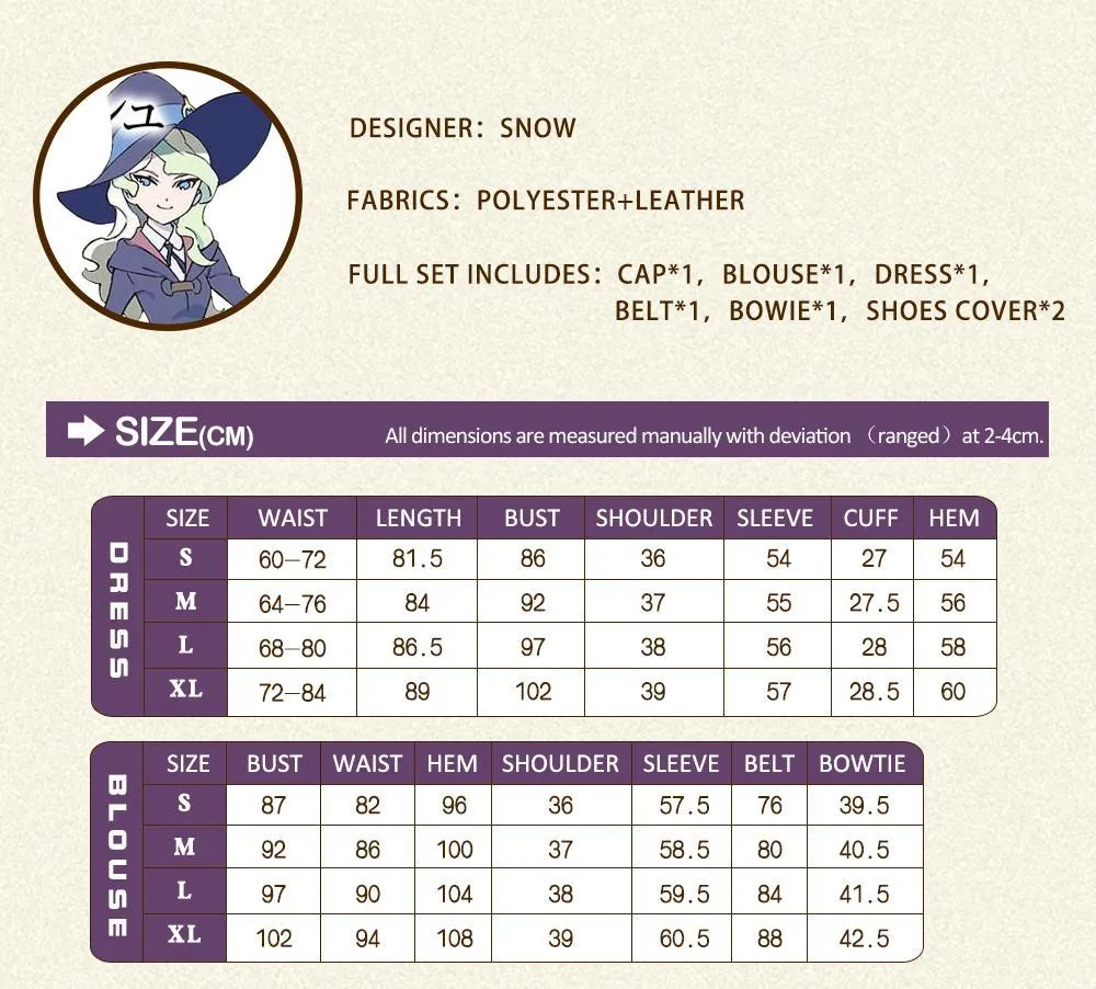 Diana Cavendish Cosplay Little Witch Academia School Uniform