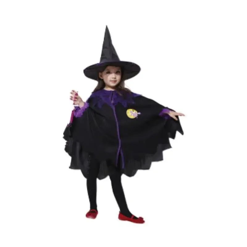 Enchanting Girls' Witch Cloak - Perfect for Halloween and Celebrations
