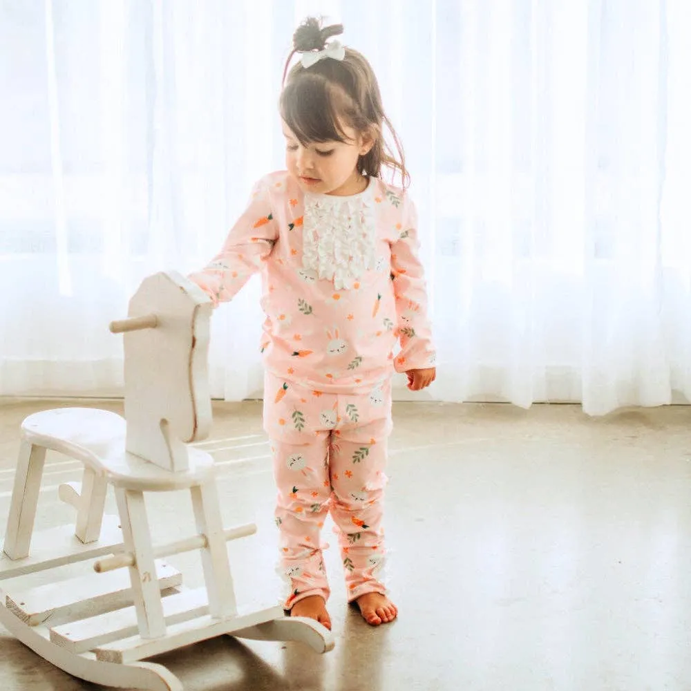 Girls Easter Pajamas - Ruffle Buttflap