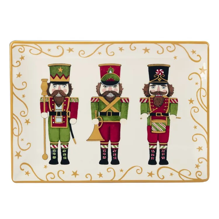 Holiday Magic Nutcracker 14" x 10" Rectangular Platter
