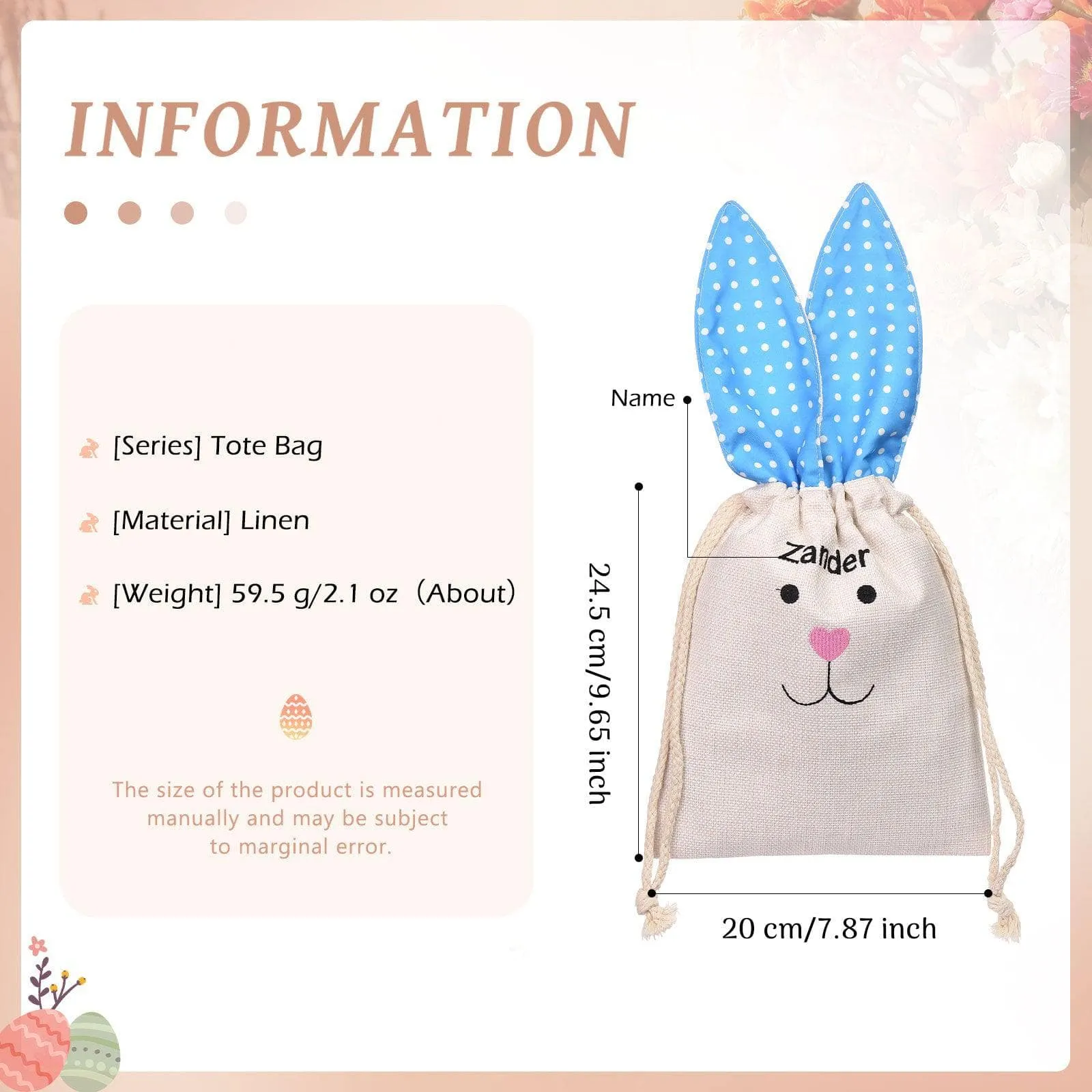 Hop into Easter with Personalized Bunny Baskets / Pink / Green / Blue