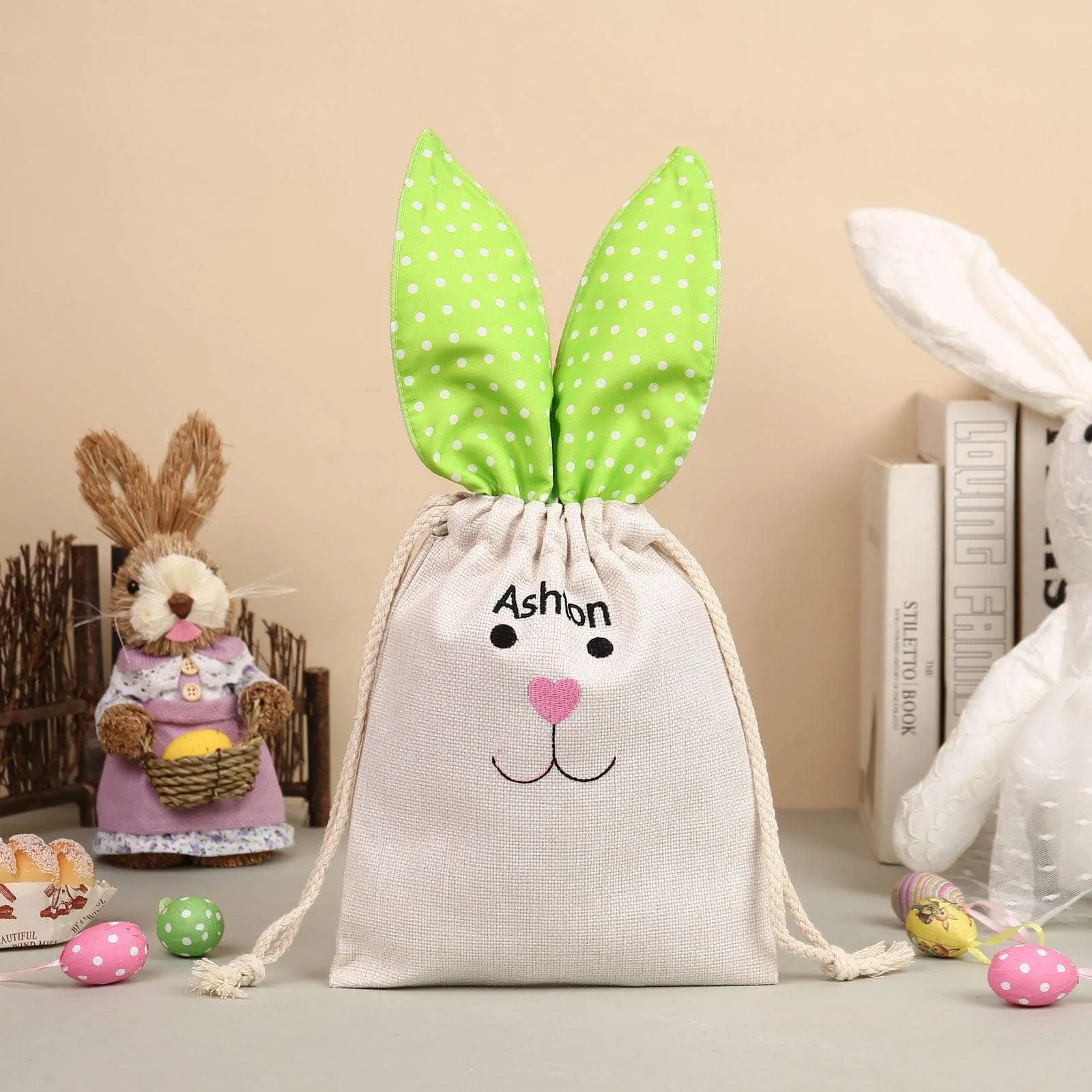 Hop into Easter with Personalized Bunny Baskets / Pink / Green / Blue