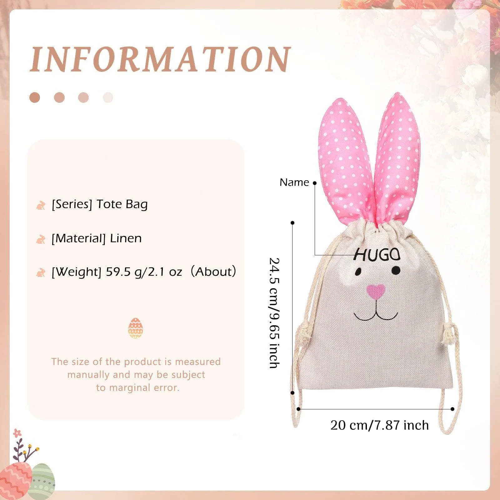 Hop into Easter with Personalized Bunny Baskets / Pink / Green / Blue