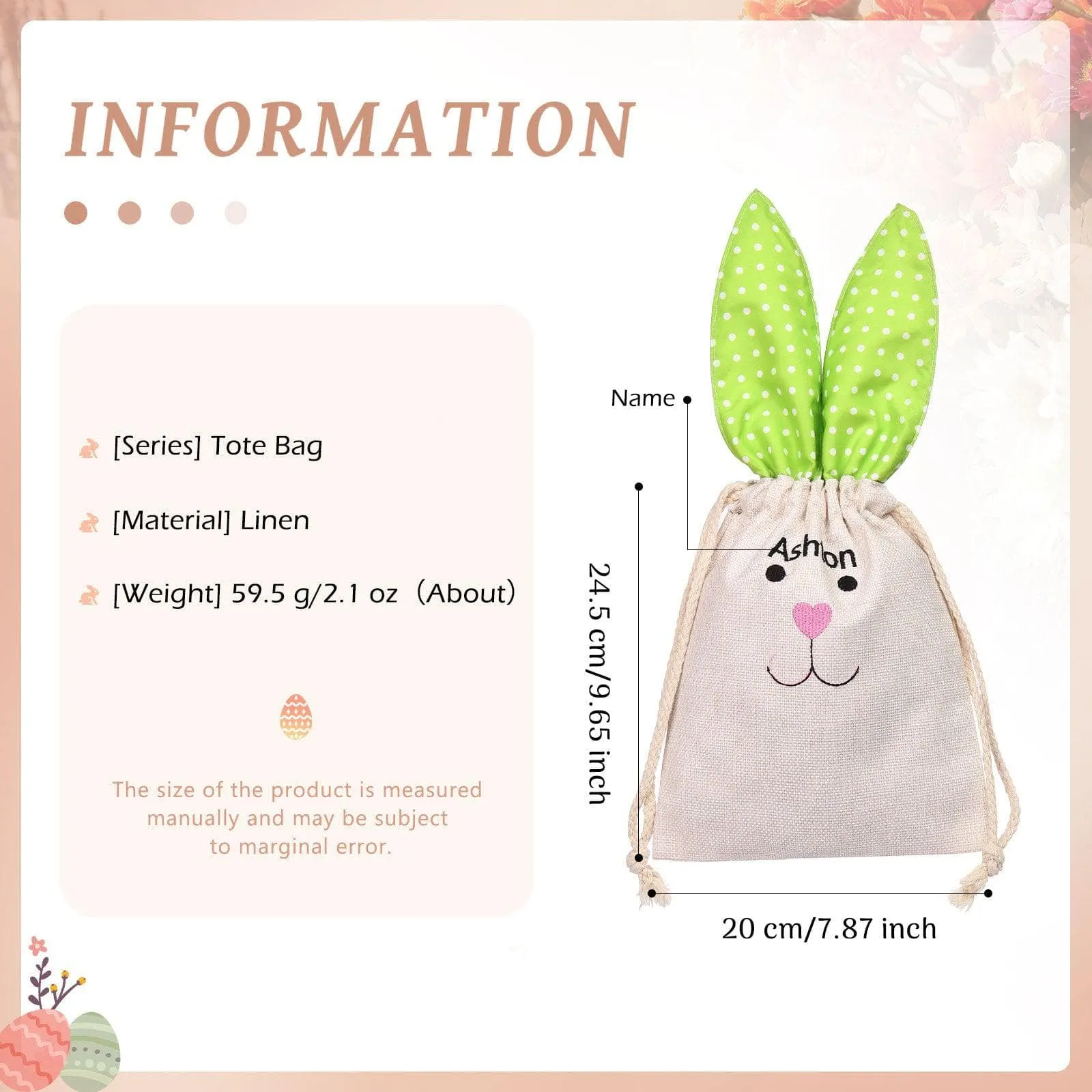 Hop into Easter with Personalized Bunny Baskets / Pink / Green / Blue