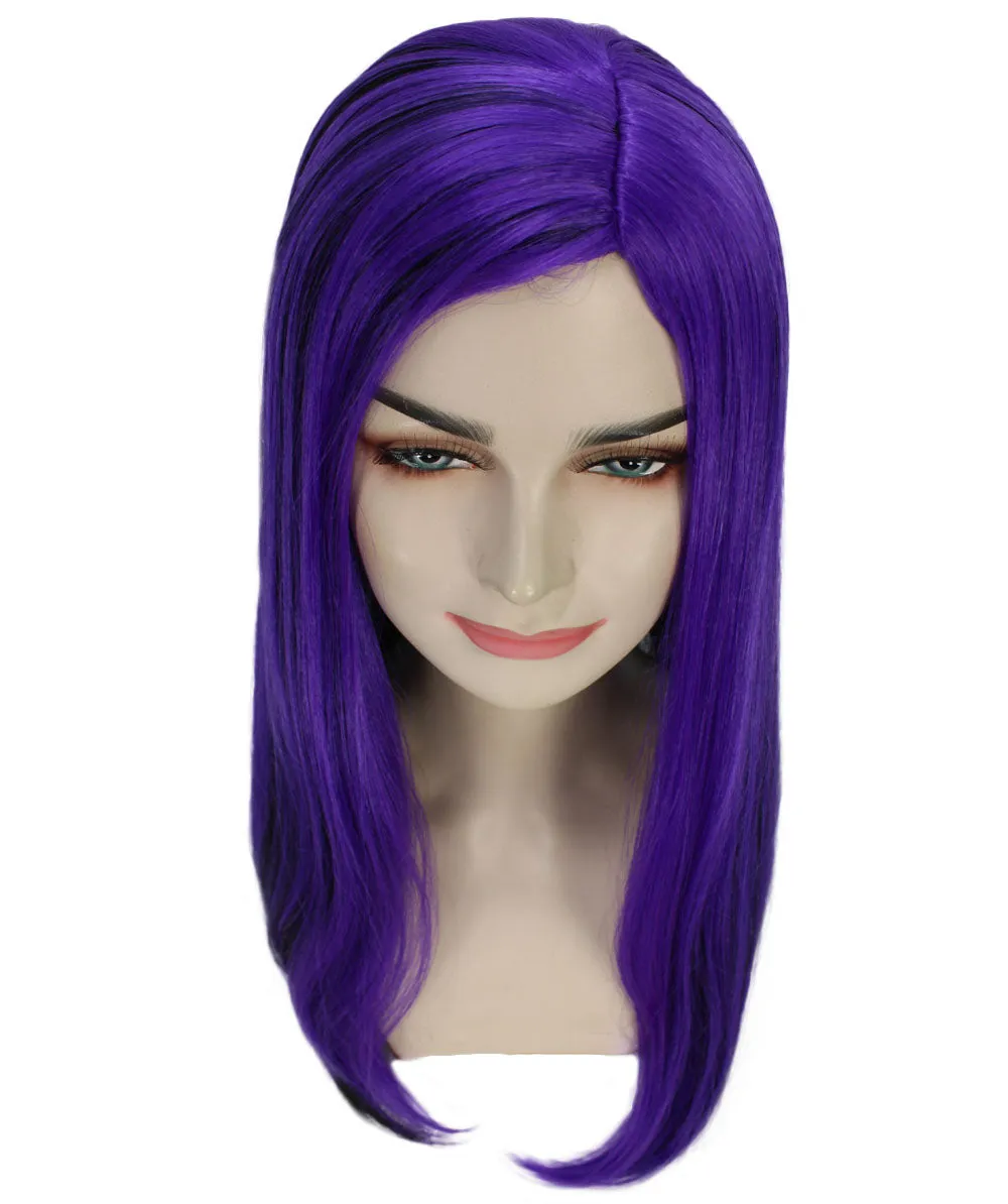 HPO | Gothic Glamour | Long Purple and Black Side Part, Halloween Wig