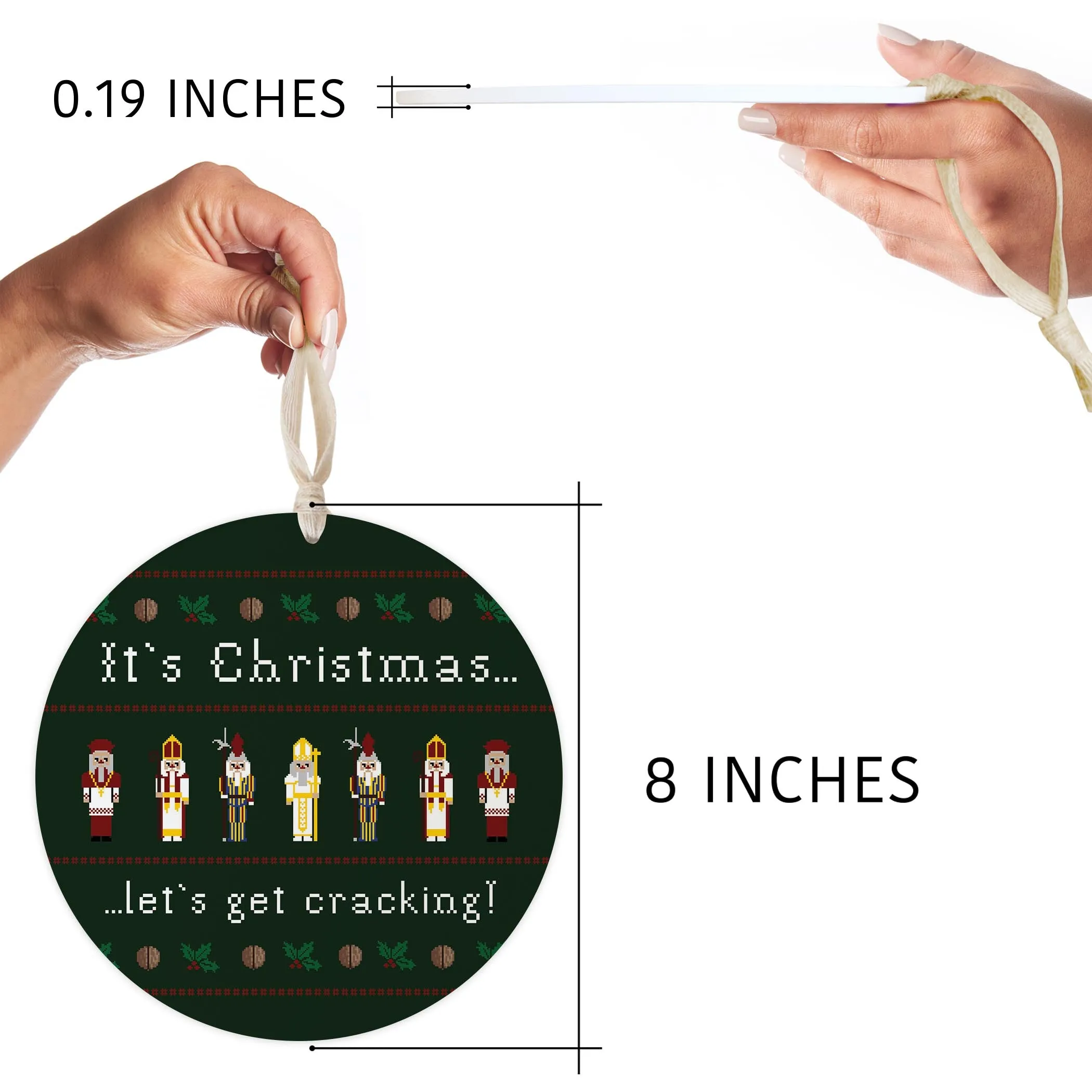 It's Christmas Let's Get Cracking 8" Hanging Sign