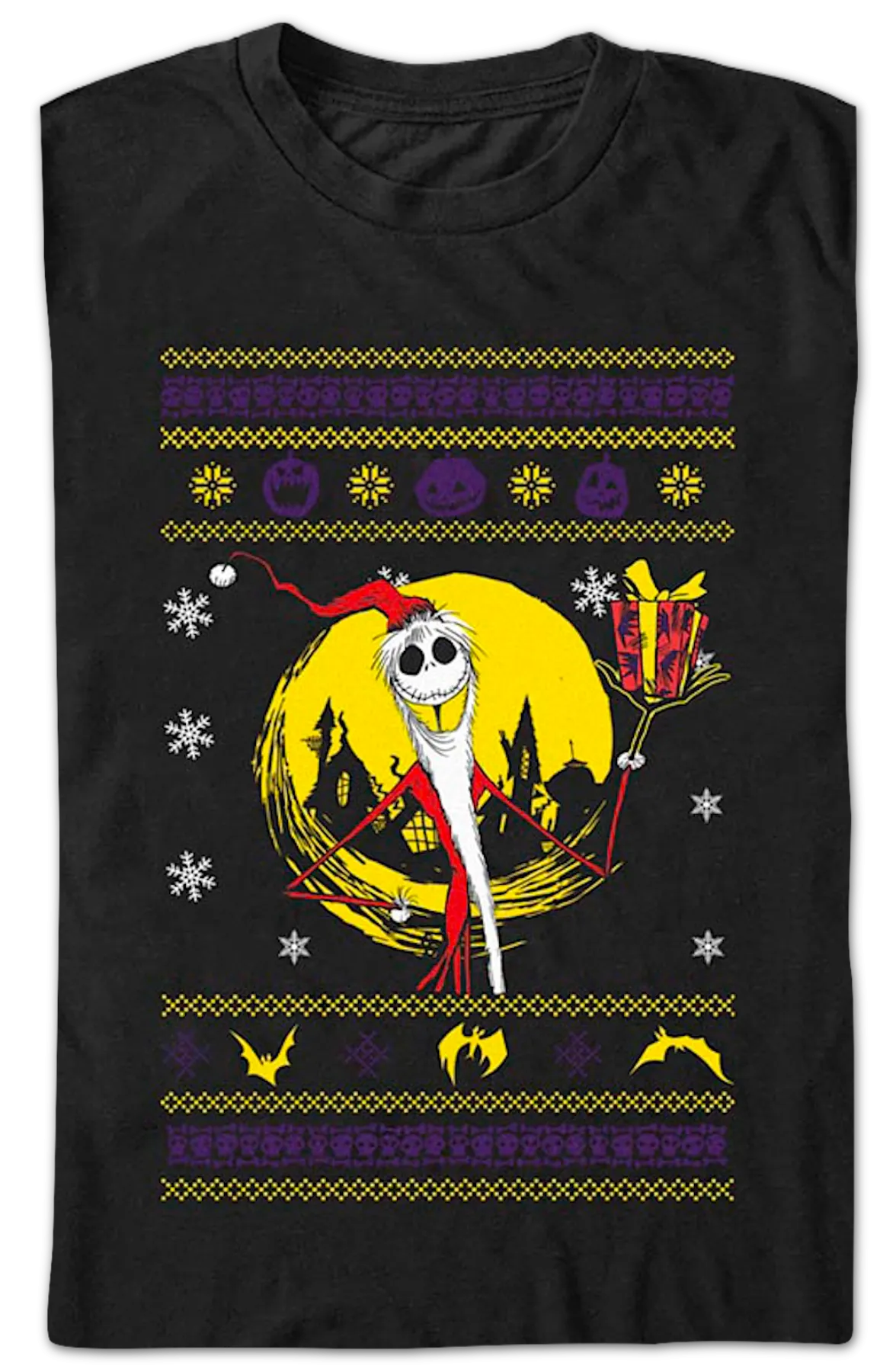 Jack Skellington Faux Ugly Sweater Nightmare Before Christmas T-Shirt